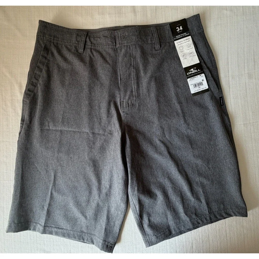 O'Neill Hybrid Shorts Mens 34 Gray Reserve Heather 21